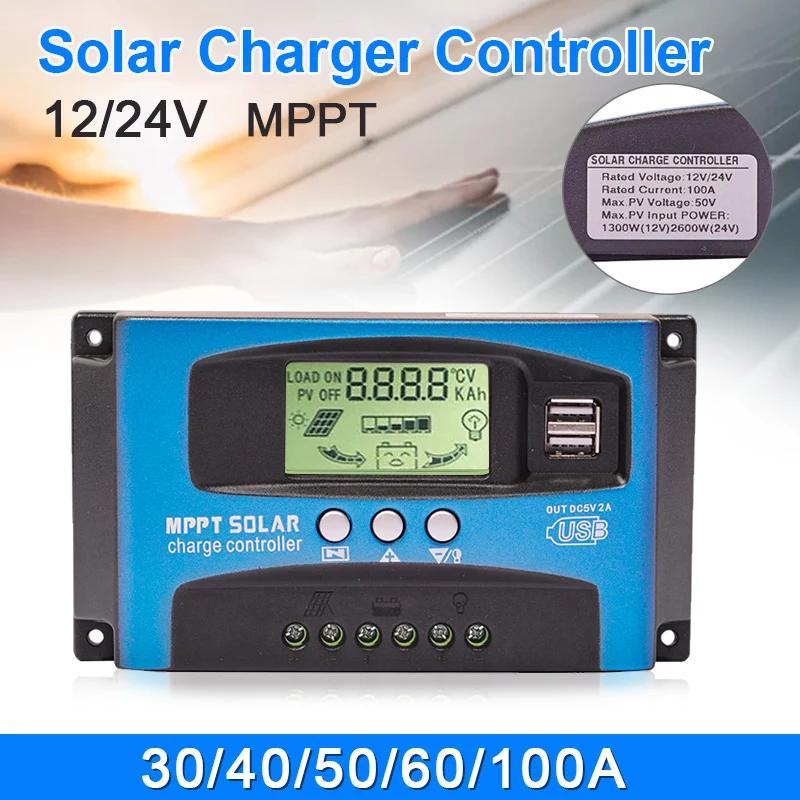 ¾籤  Ʈѷ LCD ÷ 30/40/50/60/100A, 12V/24V,  USB ڵ ¾  г,  ַ,  